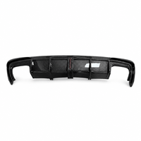 Diffuseur de pare-chocs arrière aspect fibre de carbone noir brillant pour Audi A4 S4 B9.5 2020-2024, lèvre de spoiler de pare-chocs arrière