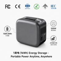 Station d'alimentation portable haute capacité 1004,8 Wh, générateur solaire 500 W avec prise AC pour camping-car, voyage, camping, alimentation hors réseau