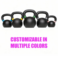 Pesas Rusas de Hierro Fundido con Recubrimiento de Polvo Negro para Entrenamiento de Fuerza en el Gimnasio, con Logotipo Personalizado y Agarre, Accesorios de Gimnasio para Hombres
