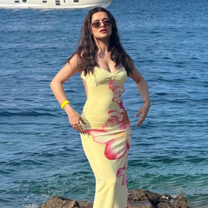 Beach Vacation Style Women's Slip Maxi Dress New Hot Sale Sexy Backless <b>Tie</b>-Up Floral Lace Trim Evening Gown Natural Waist - Product Image 4