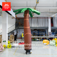 Modèle gonflable géant de palmier publicitaire à 360 degrés de 4,5 m de haut, personnalisé, avec souffleur LED, directement de l'usine