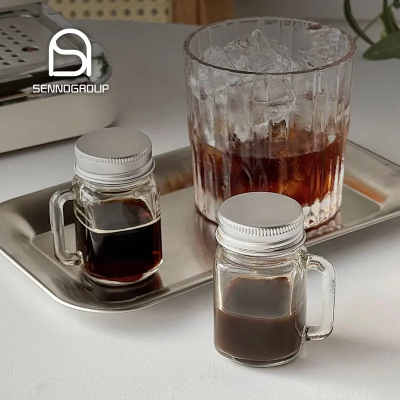 수탉 컵 휴대용 향수병 유리 병 뚜껑 커피 농축액