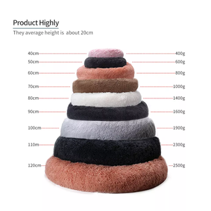 SinSky cama de perro de felpa redonda y esponjosa de lujo, cojín para exteriores, alfombrilla larga rosa de diseñador, hamaca para perros y gatos, cama para perros con donut - Product Image 4
