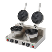 Gaufrier commercial double tête pour maison ou restaurant/gaufrier de forme ronde