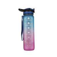 Bouteille de sport multi-tailles avec marqueur de temps motivant