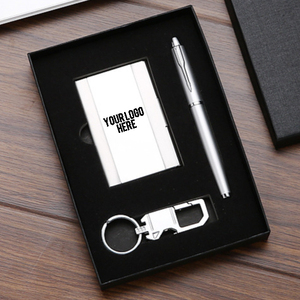 Customized Business <b>Gift</b> <b>Set</b>: Card Holder, Pen & Keychain with Logo - Perfect for Corporate Events & Promotions - Product Image 1