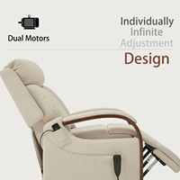 Fauteuil élévateur électrique de qualité supérieure avec chauffage et massage Canapé inclinable plat à moteur unique pour personnes âgées