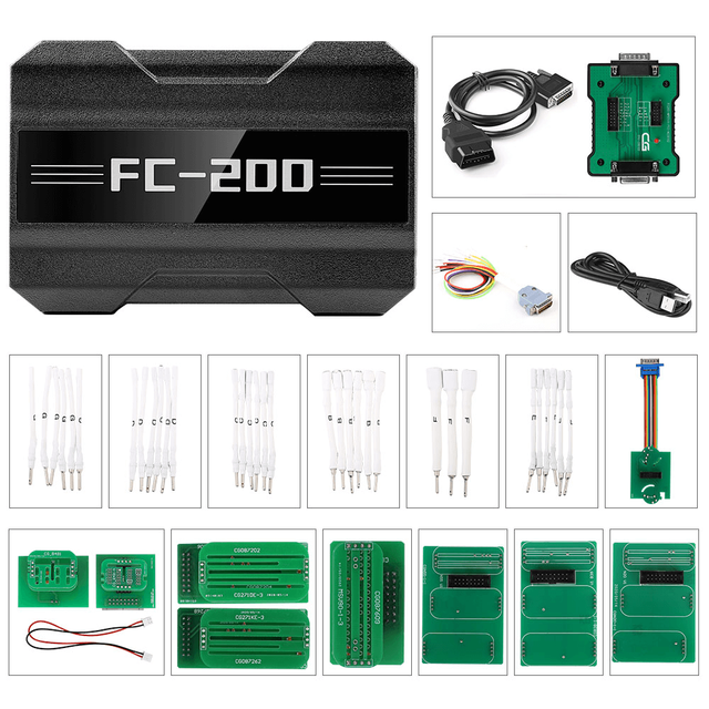 CG FC200 Fc200 ECU Programmer Full Version with New Adapters Set 6HP 8HP MSV90 N55 N20 B48 B58 MPC5XX Adapter for EDC16 ME9.0