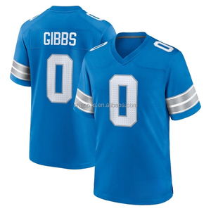 Jersey Sepak Bola Amerika Detroit Lions Bordir Grosir Warna Biru Dongker # 0 Jahmyr Gibbs # Seragam Sepak Bola 14 St. Brown 97 Aidan Hutchinson - Product Image 2