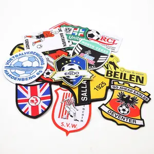 Football Patch Jersey Emblem Badges Designer Custom Football Club Logo Woven Patches For Soccer Sports Clothing