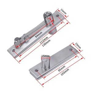 Charnière pivotante silencieuse en acier inoxydable argenté moderne à angle d'ouverture <span class=keywords><strong>de</strong></span> 180°, forte capacité <span class=keywords><strong>de</strong></span> charge, pour portes <span class=keywords><strong>de</strong></span> meubles et armoires - Product Image 4