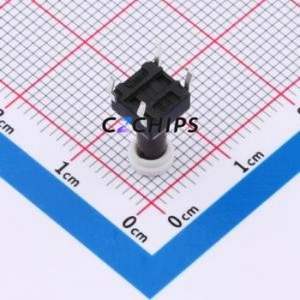 TSA06131-125B332CA-002E Tactile Switch Through hole-4P,6.1x6.1mm Switch Single Pole Single Throw Round Button 1.8N 6.1mm - Product Image 2