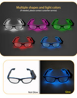Lunettes de soleil carrées portables unisexes Neon-Glo EL avec affichage lumineux décoratif - Étanches et durables pour les fêtes du Nouvel An et de Pâques