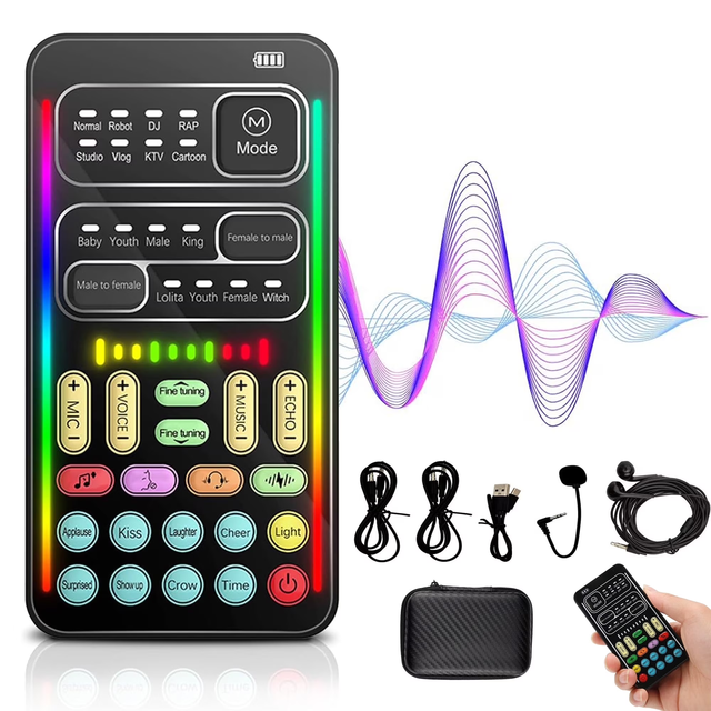 Mini Audio Voice Changer Portable Voice Disguiser Live Stream Gaming Usb Sound Card Modifier With 8 Sound Effects for Phone Pc