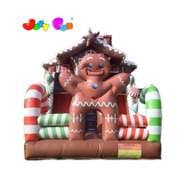 Glissière gonflable de maison de rebond de bonbons commerciaux de glissière gonflable de pain d'épice de Noël pour la location de partie