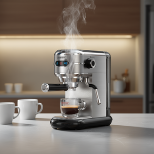 Machine à expresso Hibrew 19 bars 1450W semi-automatique en acier inoxydable pour café, moka, latte, mousse de lait, capacité 1 tasse - Product Image 2