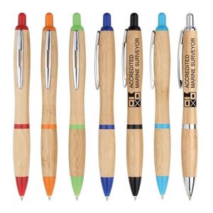 Stylo à bille automatique en bambou écologique personnalisable, cadeaux d'accueil pour entreprises, stylo promotionnel personnalisé - Product Image 1
