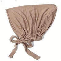 Hijab carré uni en viscose pour femme avec cordon de serrage extensible - Toutes saisons