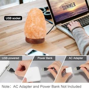 Lampe de sel de l'Himalaya en matériau organique, 7 couleurs LED, fonctionne avec USB, mini lampe de nuit en cristal de sel, décoration d'intérieur, lampe de table - Product Image 5