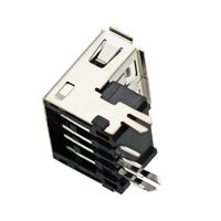 Puerto hembra USB 2,0 tipo A, 4 pines, ángulo recto, puerto de carga SMT, conector hembra, montaje en PCB