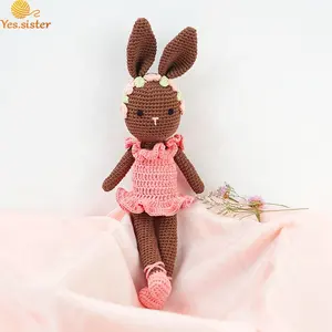 Kinderzimmer Dekor Ostern Geschenke Baumwolle Gefüllte Hasen puppen Kaninchen Ballerina Mädchen Spielzeug Häkeln Tier