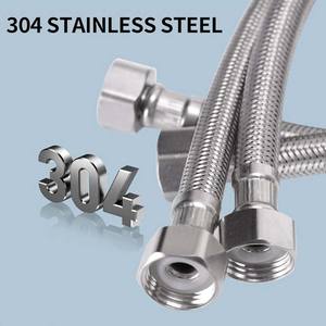 Connecteur de tuyau flexible 1/2 "x 1/2" BSP raccord en acier inoxydable tressé tuyaux queue plombier tuyau flexible bricolage remplacement - Product Image 3