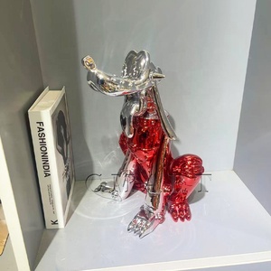 ประติมากรรมสุนัขการ์ตูนไฟเบอร์กลาสชุบโครเมียม รูปทรงขนมหวาน ป๊อปอาร์ต เหมาะสำหรับตกแต่งห้างสรรพสินค้า บ้าน ร้านค้า ประตู บาร์ ของตกแต่งบ้าน สุนัขน่ารัก - Product Image 6