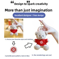 Porte-clés et pendentif de sac à dos en peluche ours panda mignon, personnalisable avec logo, rembourrage en coton PP, cadeau de remise de diplôme pour entreprise/école