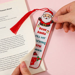 Segnalibro Natalizio Squisito e Adorabile, Regalo per Bambini, Decorazione per Feste, Cartoncino Acrilico Riutilizzabile con Stampa UV, Assortito - Product Image 3