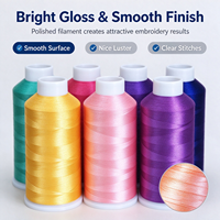 Fil à broder de haute qualité 100% polyester filament 120D/2 Tex27 40WT 4000YDS