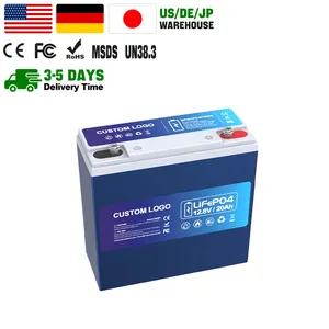 Bateria de lítio 12 volts 7ah 12ah 20ah 30ah 50ah LifePO4 com logotipo personalizado 12.8v 20ah Lifepo4