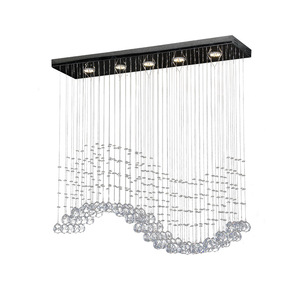 Lustre en cristal moderne K9 lustre à manger personnalité créative lampe en cristal rectangle moderne lampe à manger suspension pour salle à manger - Product Image 2