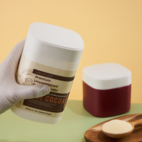 Bouteille en plastique carrée PE de 500 ml et 1000 ml, blanche, avec bouchon à vis, contenants de stockage pour poudre de protéines, blancs