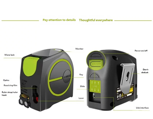 WE085 Mètre ruban télémètre laser à batterie au lithium, instrument de mesure infrarouge, outil de mesure haute précision - Product Image 6