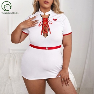 Uniforme de Enfermera de Talla Grande Estilo Europeo Americano, Atuendo Sexy y Seductor, Lencería Erótica, Disfraz para Juegos de Rol, ODM - Product Image 3