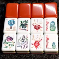 Jeu de Mahjong américain de luxe en acrylique à 4 couches, 160 tuiles personnalisées sculptées, collection Walk With Me