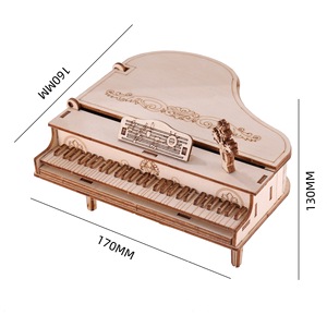 <span class=keywords><strong>Puzzle</strong></span> 3D in Legno Personalizzato da Fabbrica, Modello Fai-da-Te di Pianoforte (50 Pezzi), Ornamento Rustico da Tavolo per Adulti, Casa e Ufficio - Product Image 3