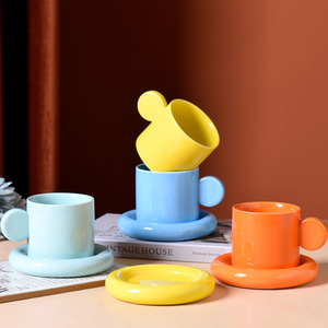 Set di Tazza da Caffè in Ceramica con Piattino e Manico a Sfera di Alta Qualità, Stile INS, Vendita Calda Lelyi - Product Image 2
