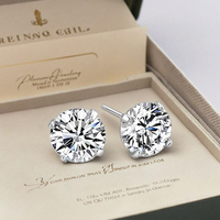 IGI Sertifikalı Yuvarlak Kesim Pırlanta Küpe 0.5ct-2ct Laboratuvar Pırlanta Küpe Koleksiyonu DEF EX VS2 VS1 Kızlar İçin