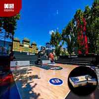 Plancher sportif MERRY PRO à pose rapide, en érable composite écologique, pour terrains de basketball intérieurs et salles de sport - Installation facile