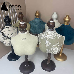 Vente d'usine <span class=keywords><strong>Vintage</strong></span> Wrap tissu porte-bijoux lettre dentelle demi-sein <span class=keywords><strong>Mannequin</strong></span> en bois colliers présentoirs - Product Image 6