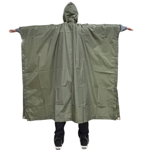 Impermeabile leggero impermeabile in gomma pvc poncho impermeabile con cappuccio a corde - Product Image 4