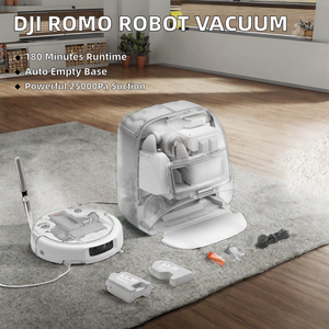 หุ่นยนต์ดูดฝุ่นอัตโนมัติ DJI Quality ROMO พร้อมฟังก์ชั่นทำความสะอาดพื้นอัจฉริยะ ล้างด้วยน้ำร้อน ป้องกันการขัดถูแบบคู่ ทำความสะอาดตัวเองได้ - Product Image 3