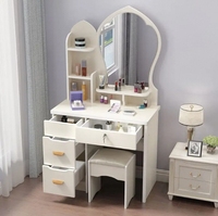 Table de maquillage moderne et simple multifonctionnelle pour chambre à coucher de princesse Via Netflix Petits meubles de maison en bois pour hôtel