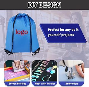 Wholesale Custom Logo Blank <b>Drawstring</b> Bag Bulk Foldable Lightweight Polyester Cinch Backpack for Promotional Sport Gym Activity - Product Image 4