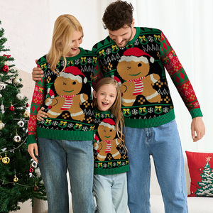 Personalized Family <strong>Couples</strong> and Kids Knitted Pullover Ugly <strong>Christmas</strong> Sweater Ginger Man Jacquard <strong>Christmas</strong> <strong>Jumper</strong> - Product Image 2