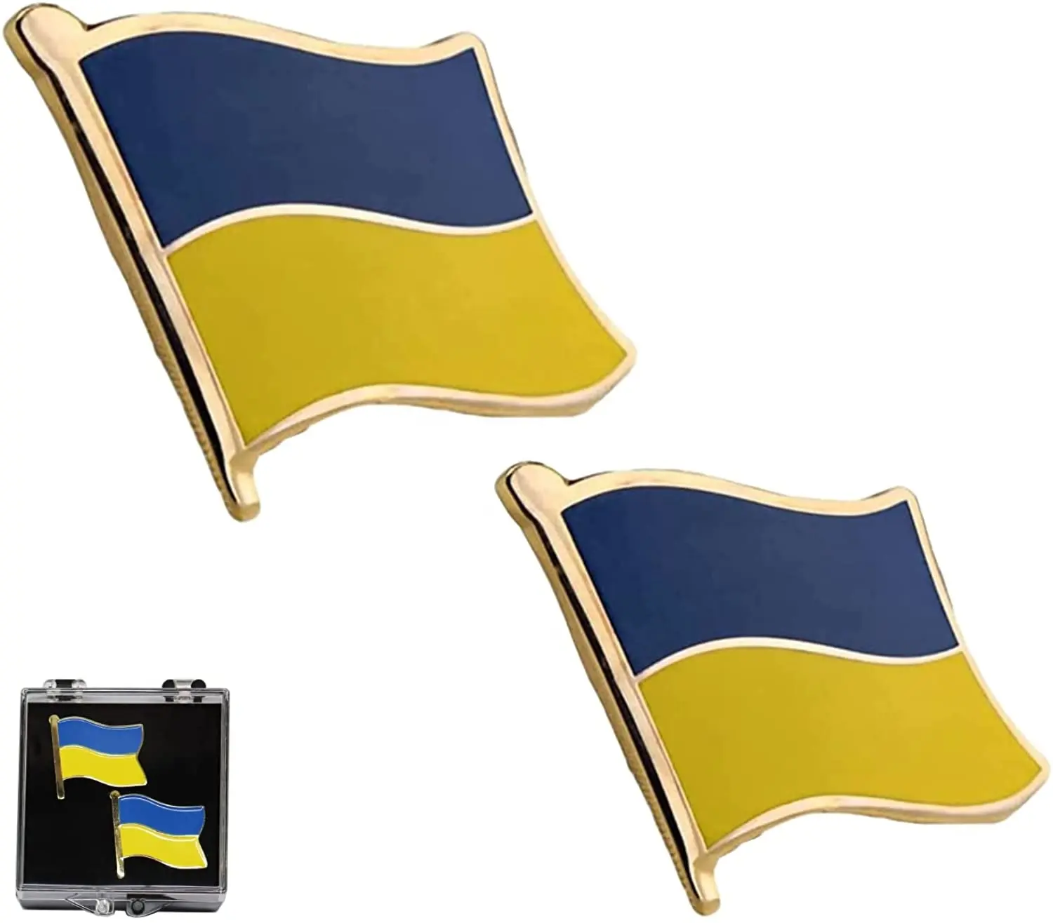 Großhandel Custom Metal Ukraine Flagge Anstecknadel Abzeichen Ukrainische Ukraine Flagge Emaille Pin