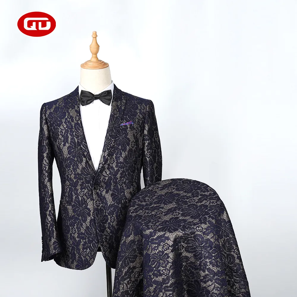 Americano Tejido estilo profesional de encaje impreso Unión de tela de traje para ropa formal