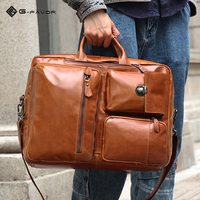 Sacs à main en cuir véritable de luxe personnalisés, mallette portable à fermeture éclair pour le bureau, les voyages d'affaires, les trajets quotidiens, sac à dos
