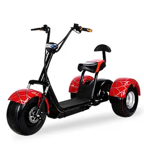 Motocicleta elétrica 18x9.5 polegadas, pneu gordo, bateria de lítio de três rodas, scooter elétrica 60v 1200w, motocicleta elétrica